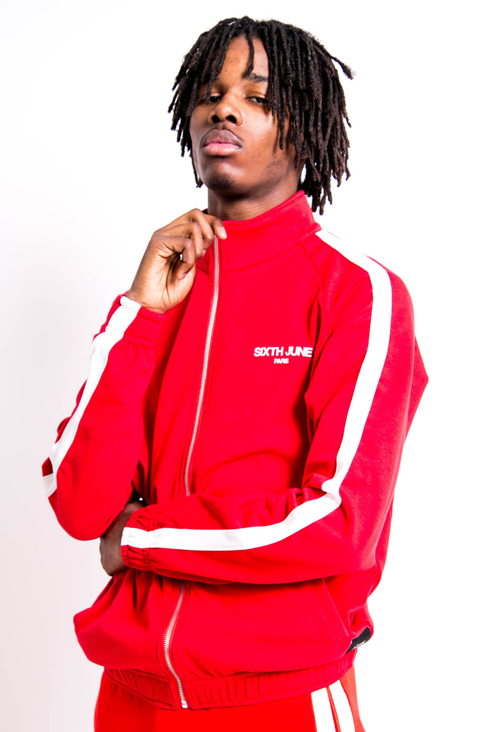 Sixth June - Veste logo bandes rouge blanc