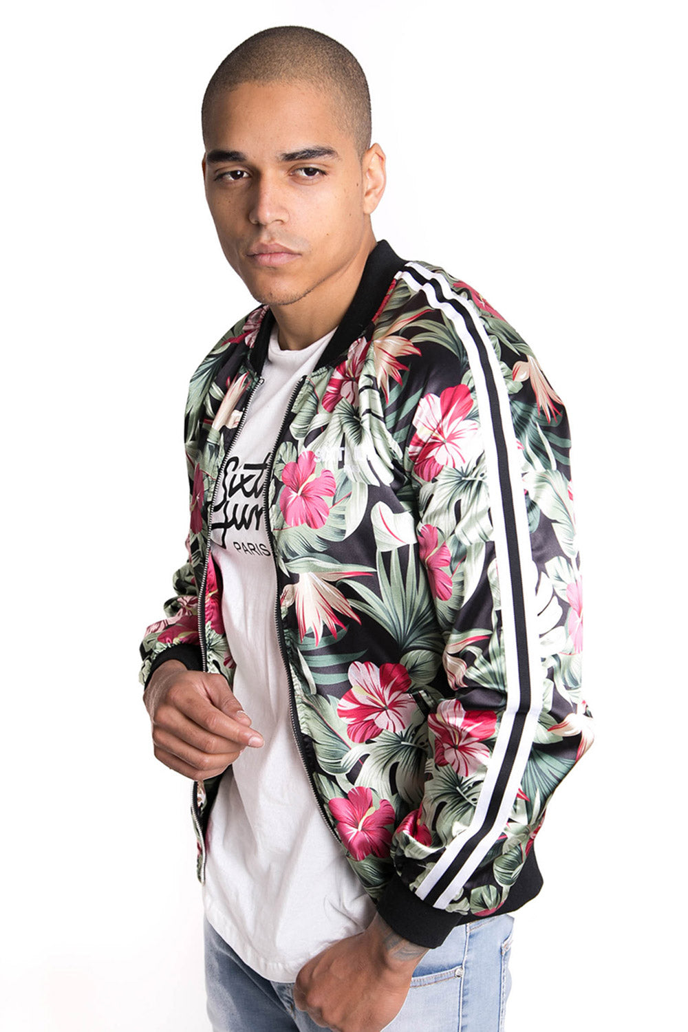 Sixth June - Veste tropicale satin vert rose