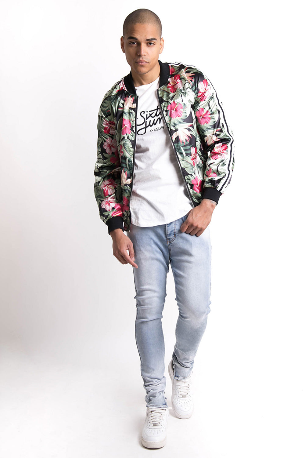 Sixth June - Veste tropicale satin vert rose