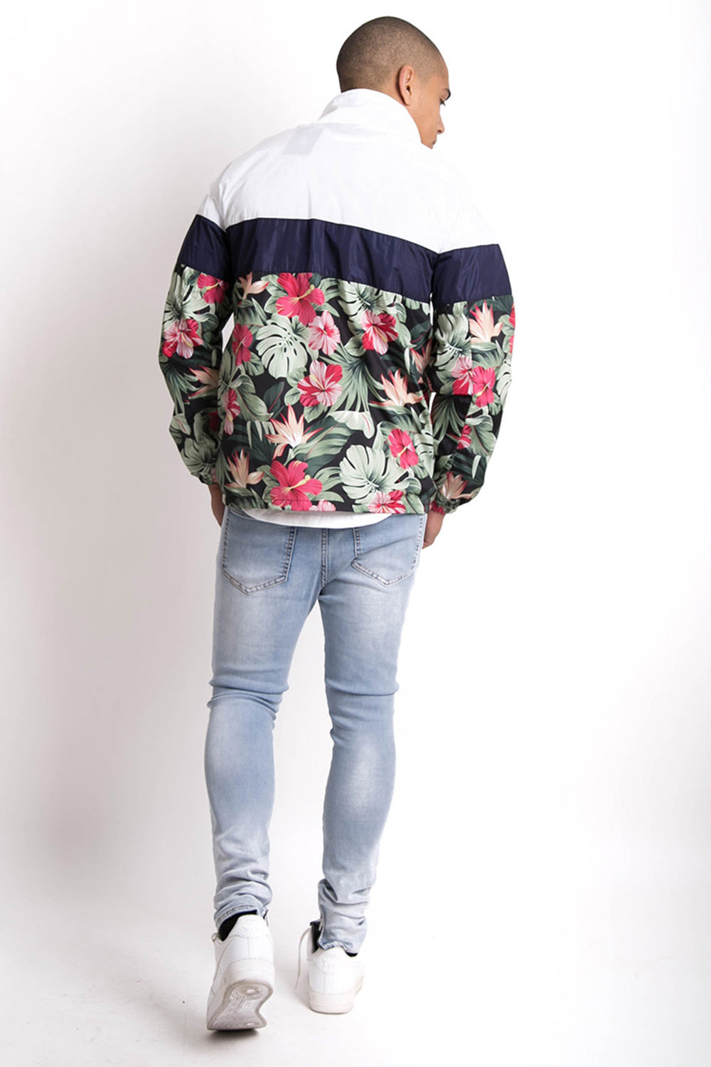 Sixth June - Coupe-vent logo texte tropical blanc vert