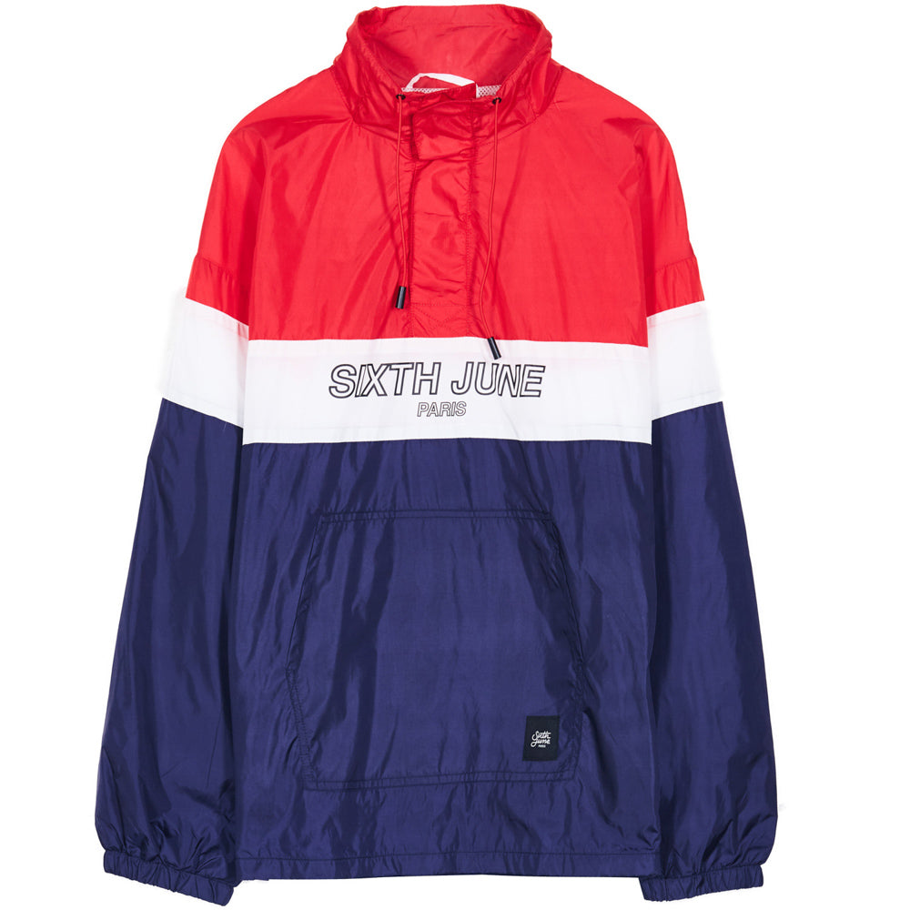 Sixth June - Coupe-vent tricolore texte bleu rouge blanc