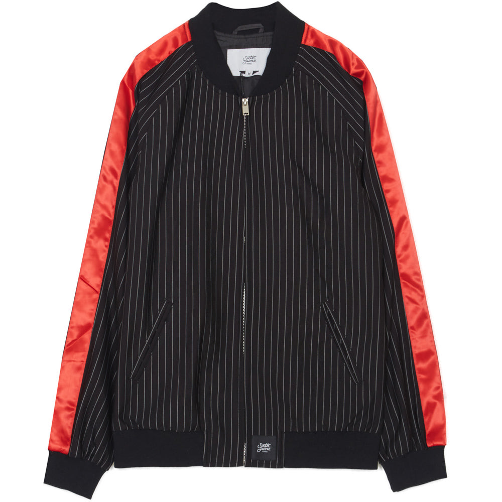 Sixth June - Veste rayée baseball noir rouge