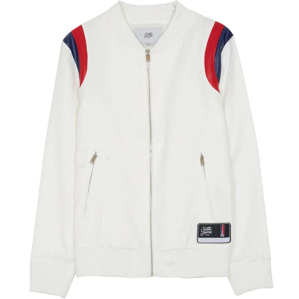 Sixth June - Teddy satin empiècement épaule blanc