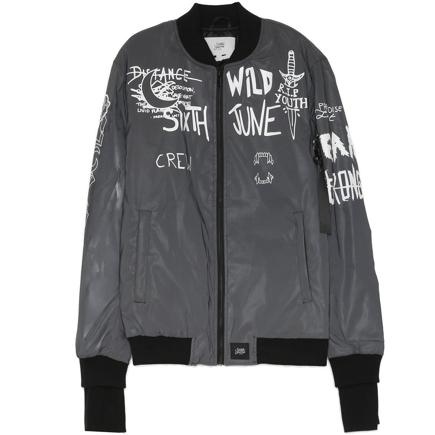 Logo Crew Reflective Bomber Black