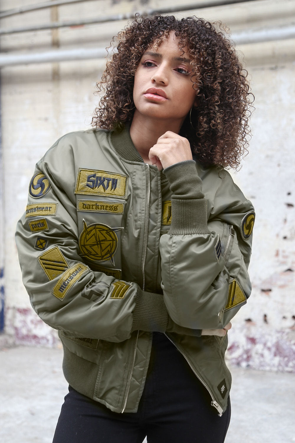 Sixth June - Bomber large patch gothique kaki