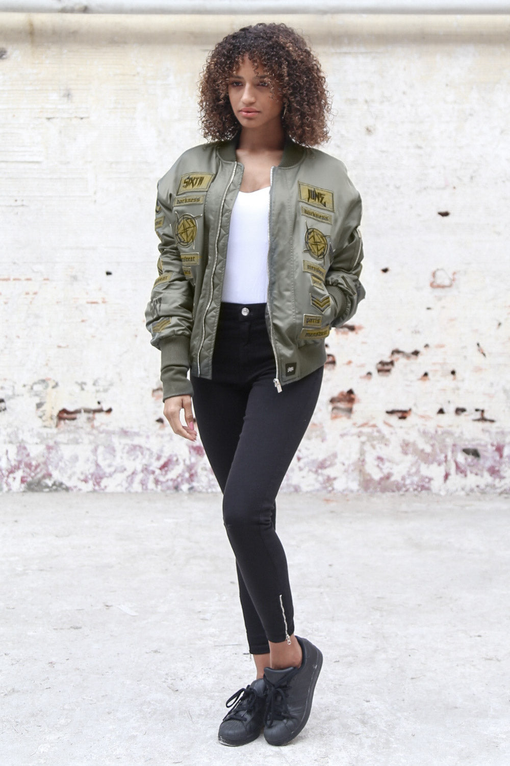 Sixth June - Bomber large patch gothique kaki