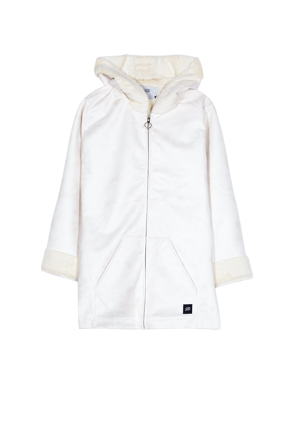 Sixth June - Veste longue doublée simili cuir mouton blanc