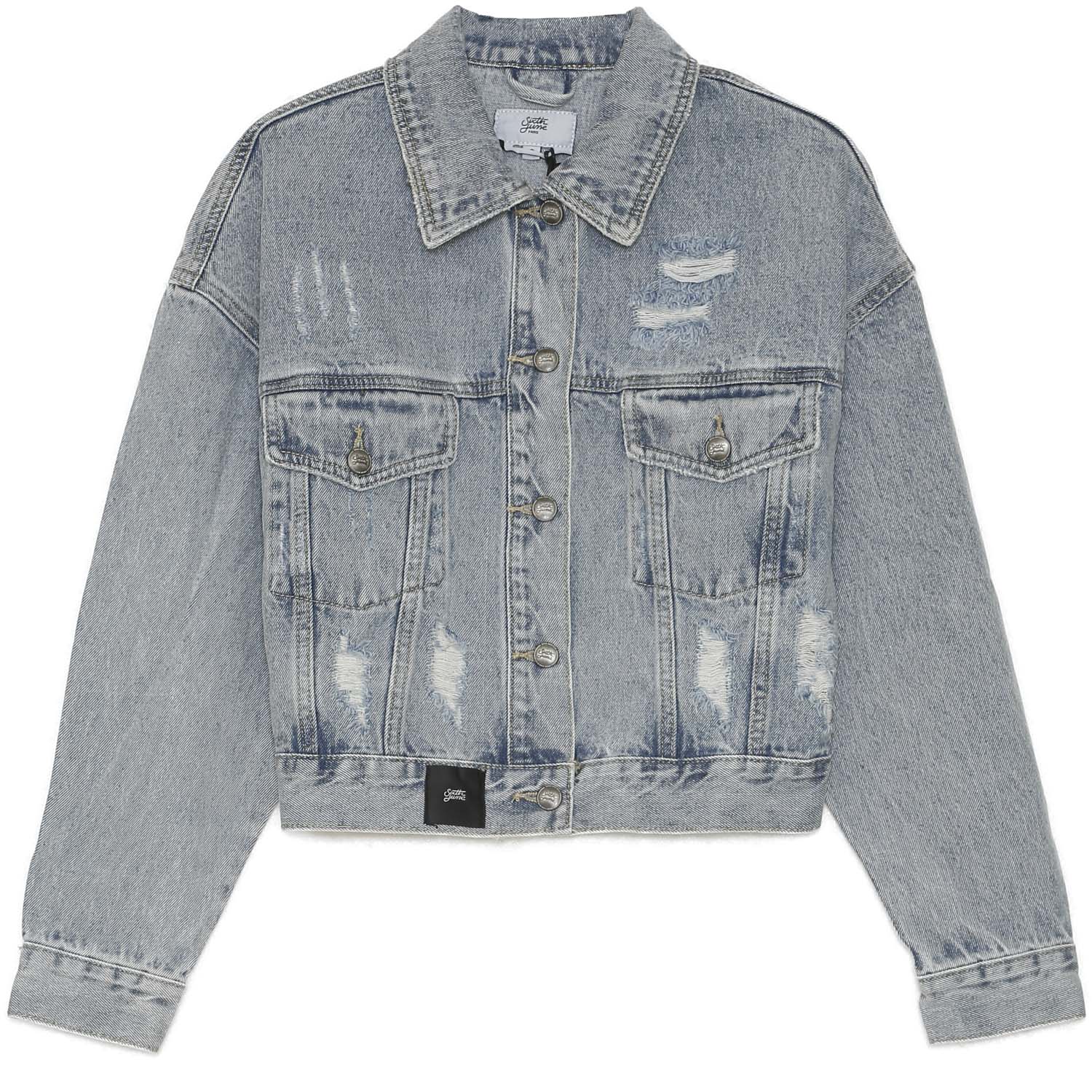 Sixth June - Veste jean courte fluo bleu