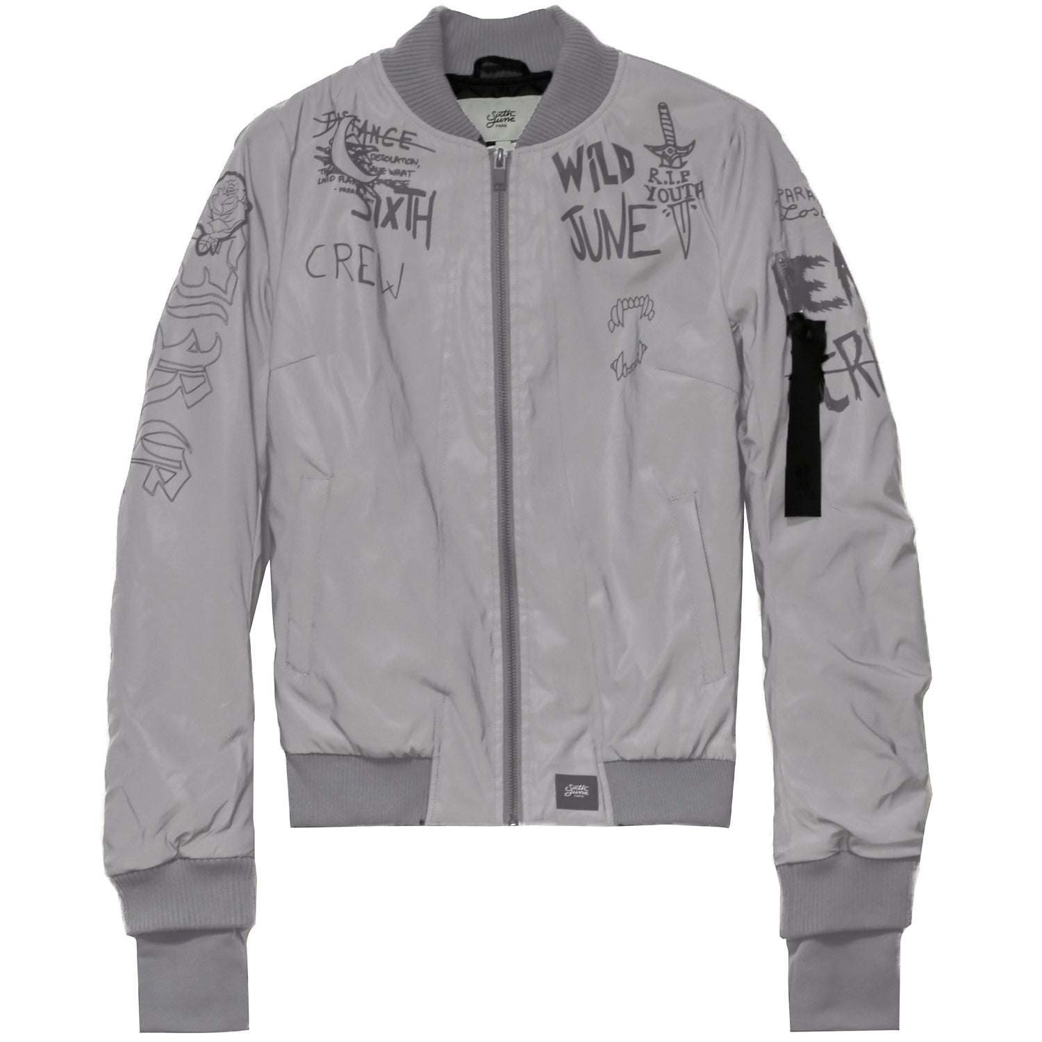 Sixth June - Bomber crew réfléchissant logo gris