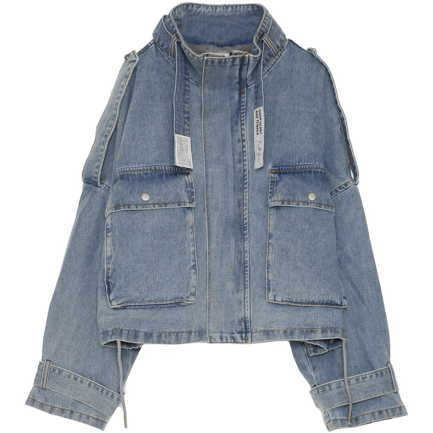 Sixth June - Veste denim cargo doublure bleu