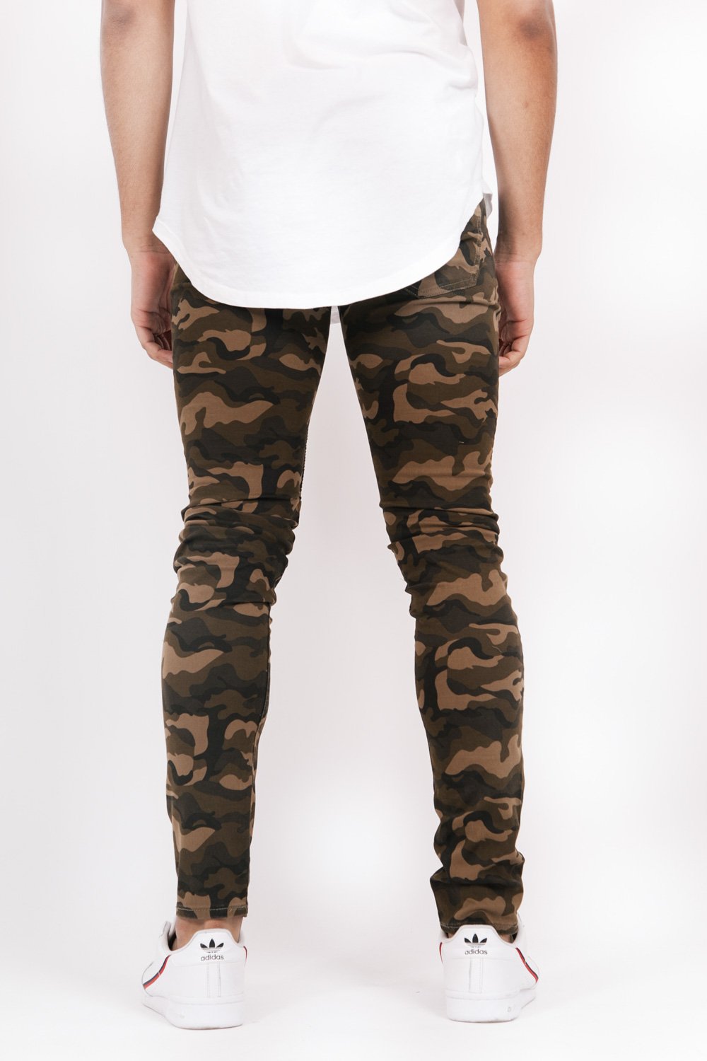 camouflage biker jeans