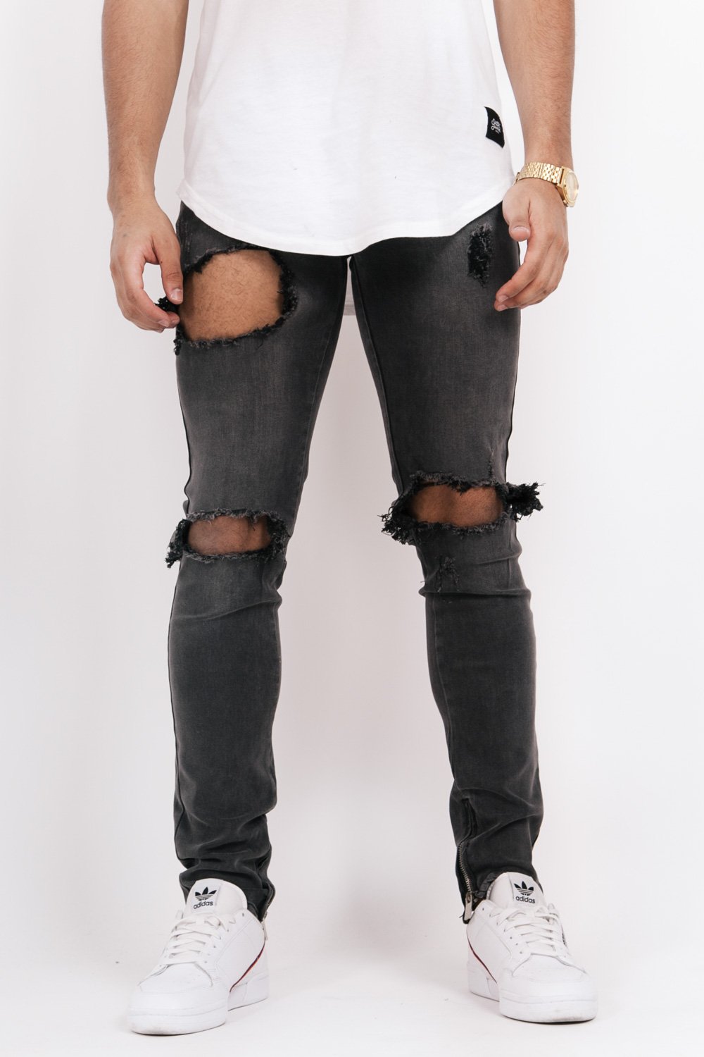 Destroy Skinny Jeans Grey