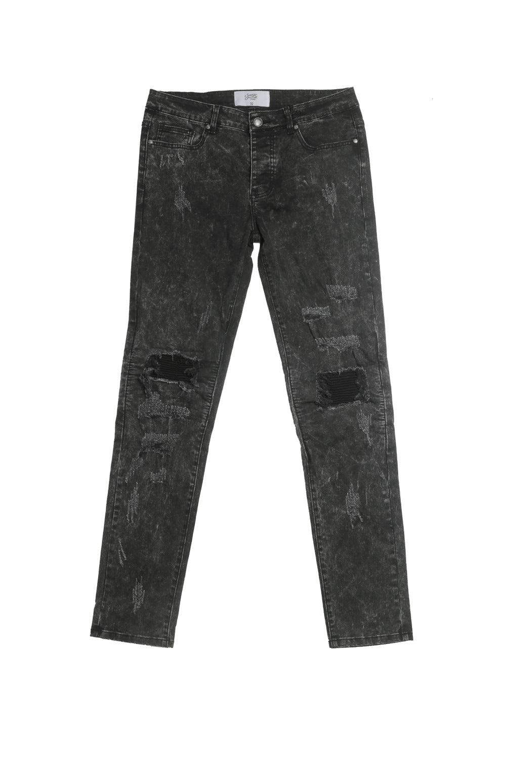 Sixth June - Jean biker destroy noir acid M2244EDE