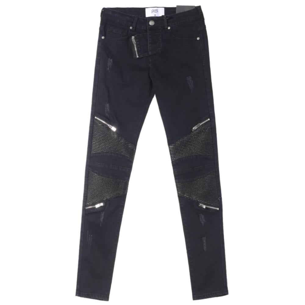 Sixth June - Jean biker destroy noir M2245HDE