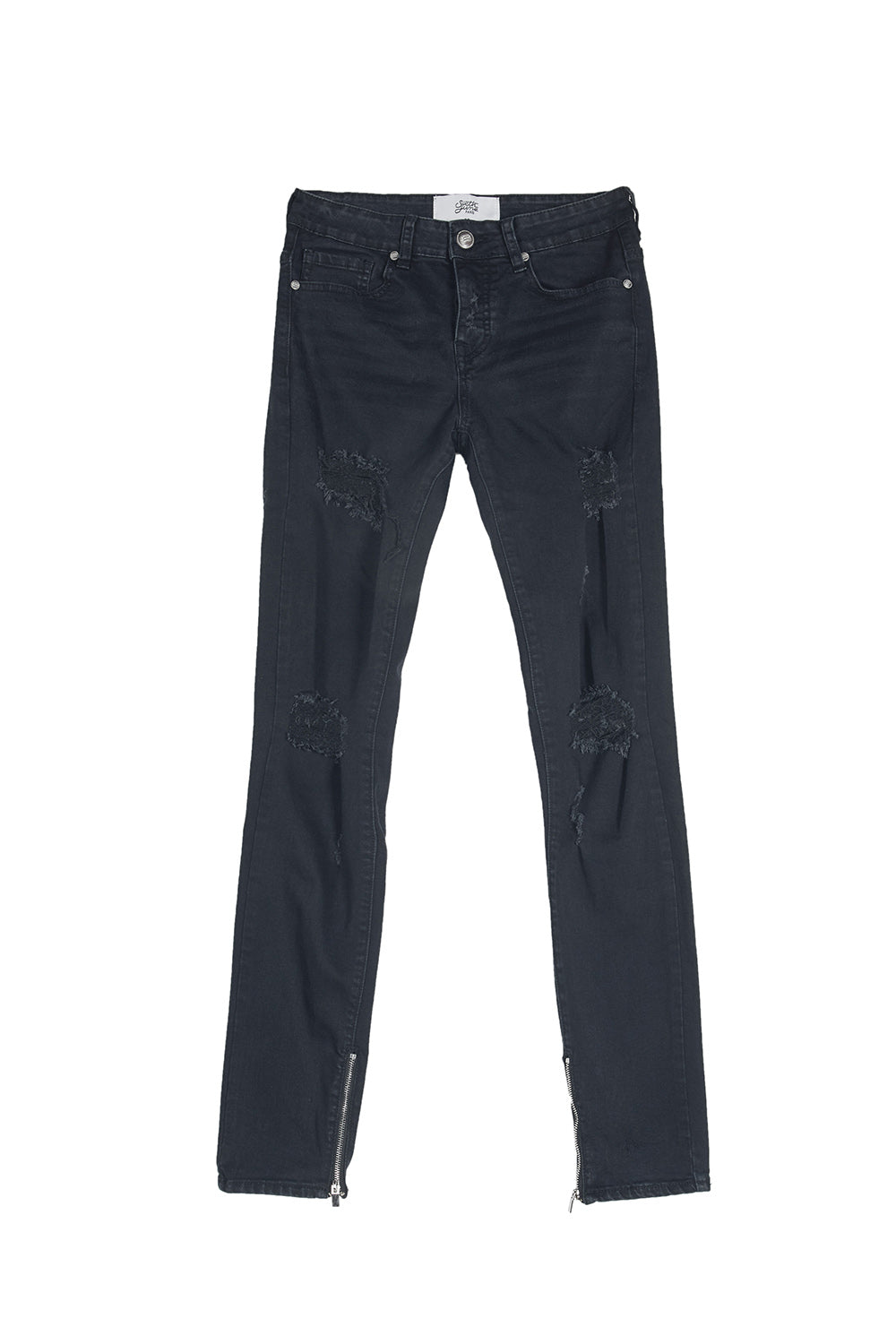 Sixth June - Denim ankle zipper black M2456HDE