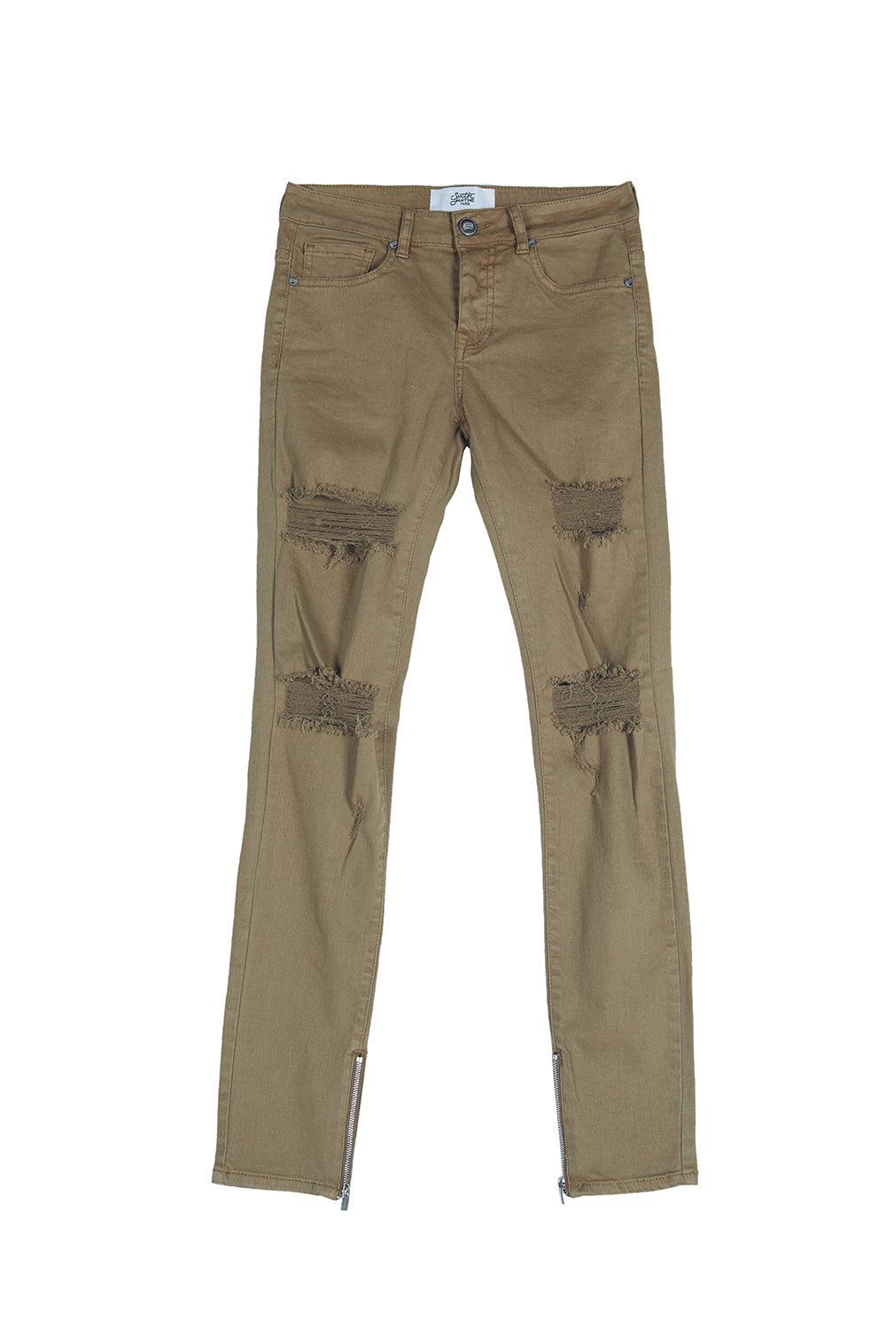 Sixth June - Denim ankle zipper sand M2458HDE