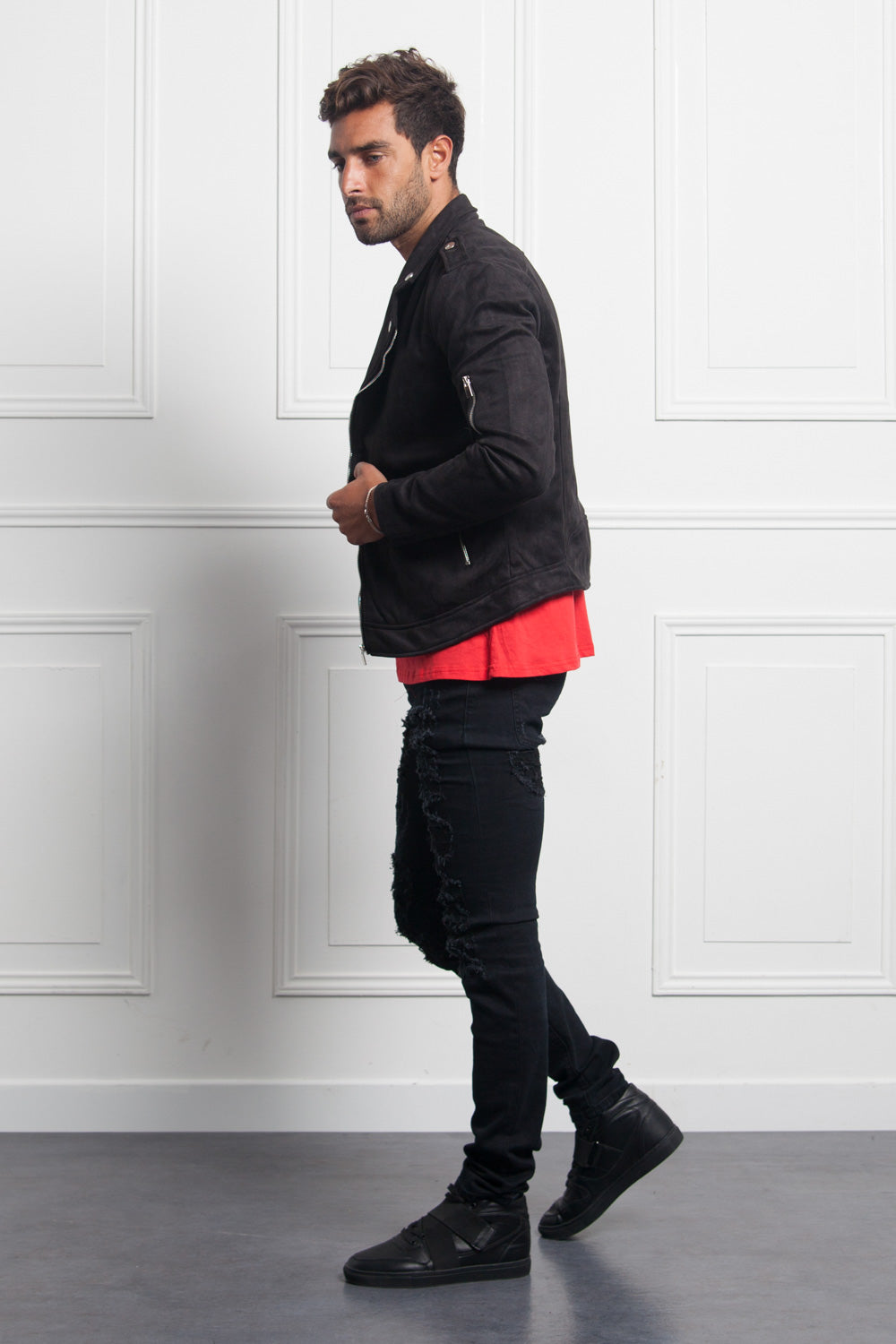 Sixth June - Denim destroyed inside patches black M2462HDE