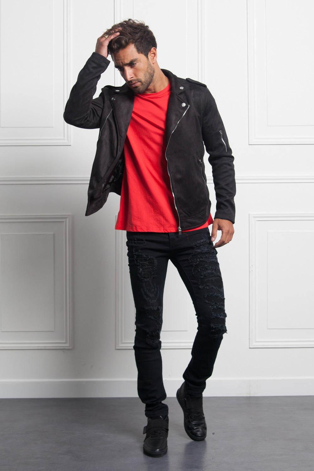 Sixth June - Denim destroyed inside patches black M2462HDE