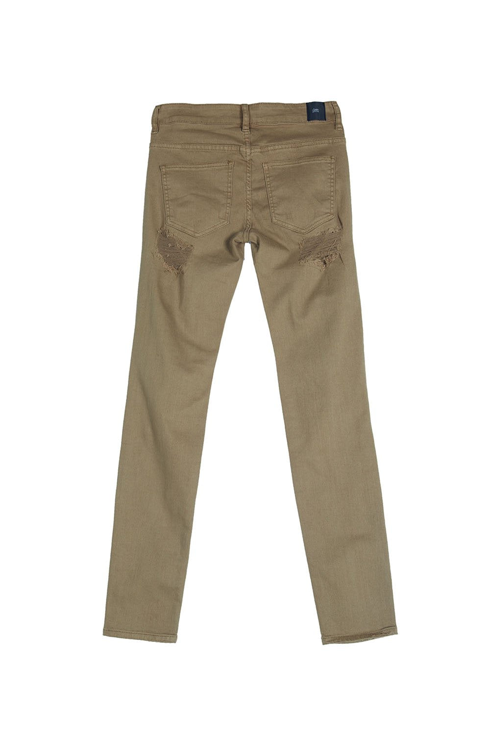 Denim destroyed inside patches sand