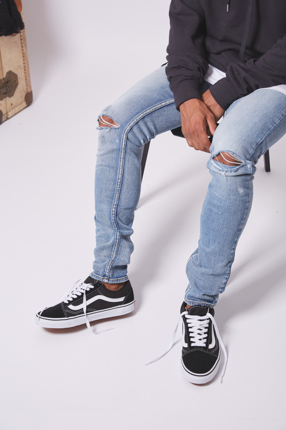 Sixth June - Jean déchiré tacheté skinny bleu