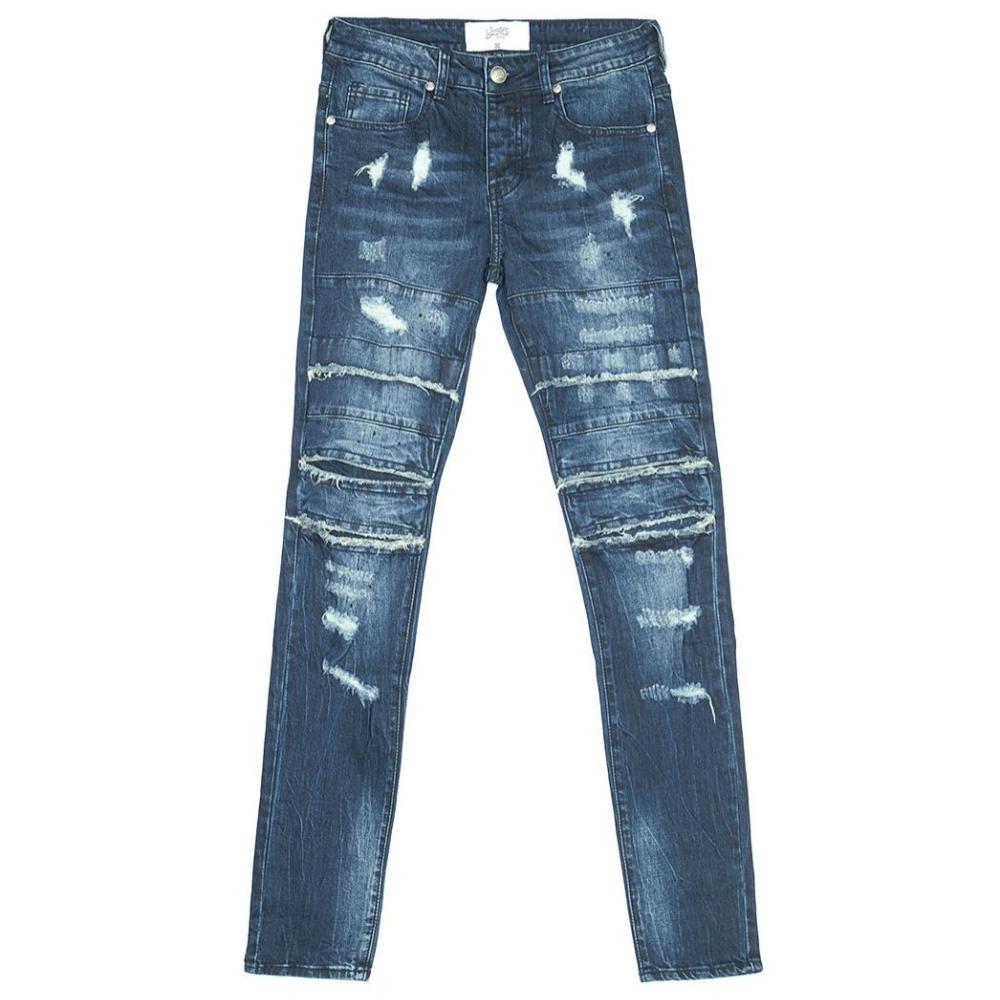 skinny destroyed denim