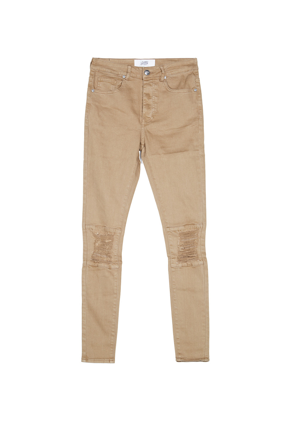 Sixth June - Jean biker déchiré genou beige
