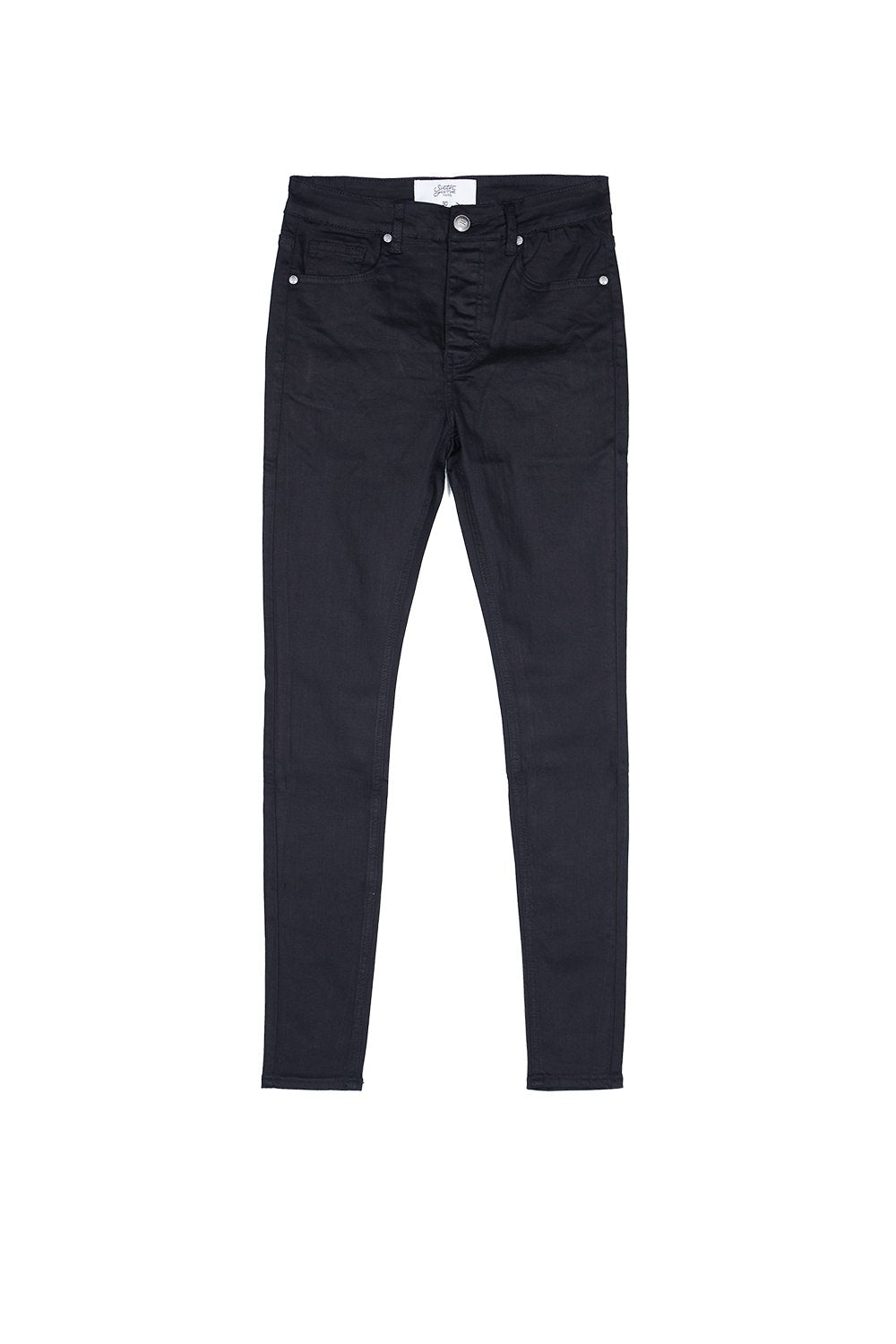 Pink Embroideries Jeans Black