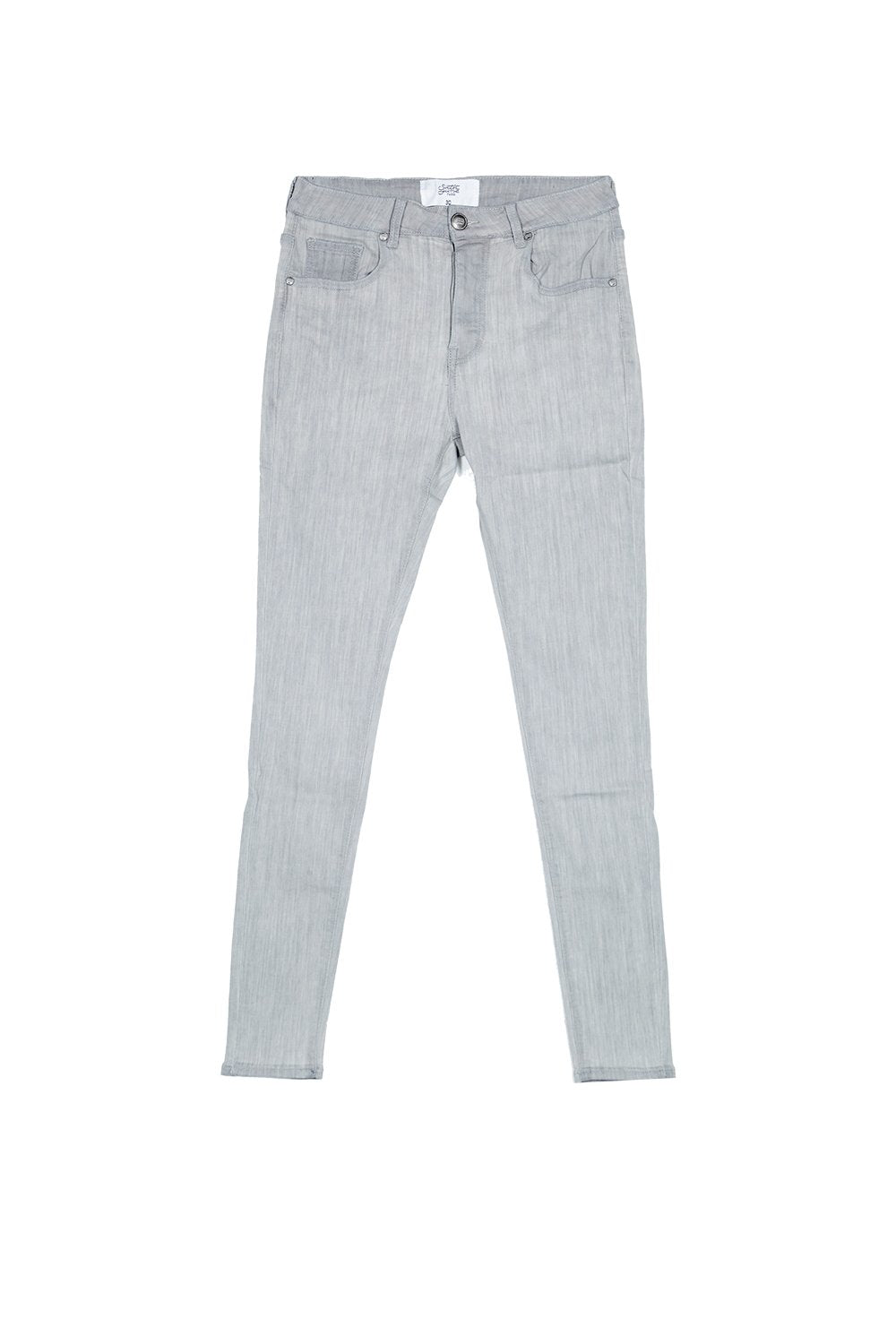 Jean broderie roses gris