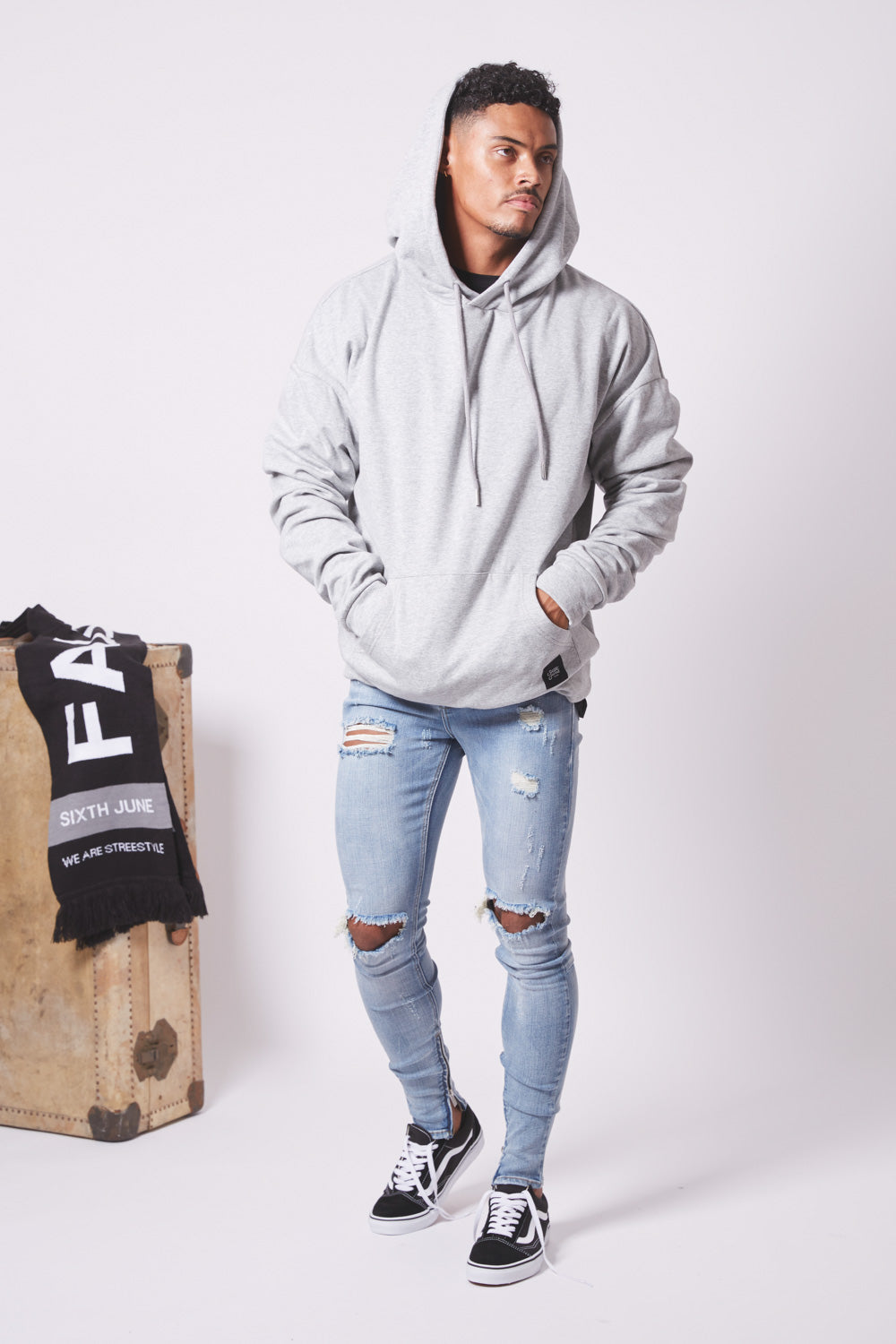 Sixth June - Jean destroy zips skinny Sixth June bleu