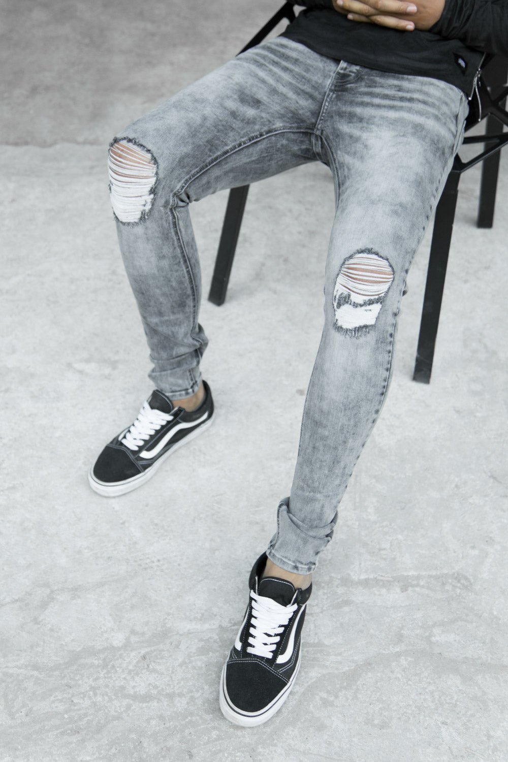 Sixth June - Jean skinny déchiré gris