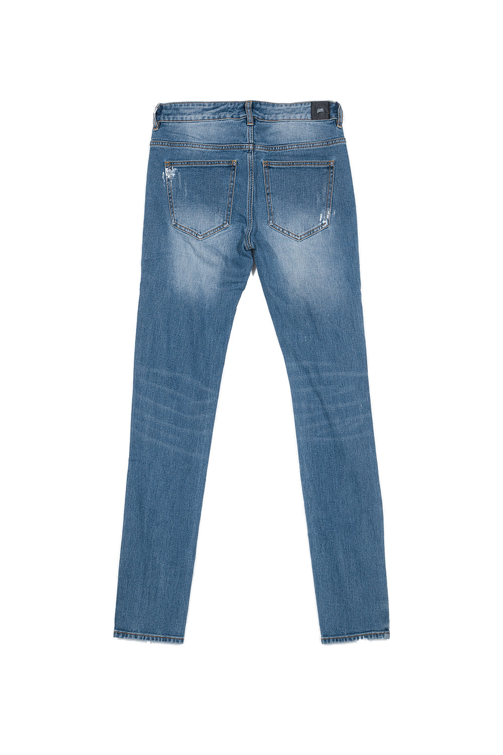 Sixth June - Jean zips avant peinturé bleu