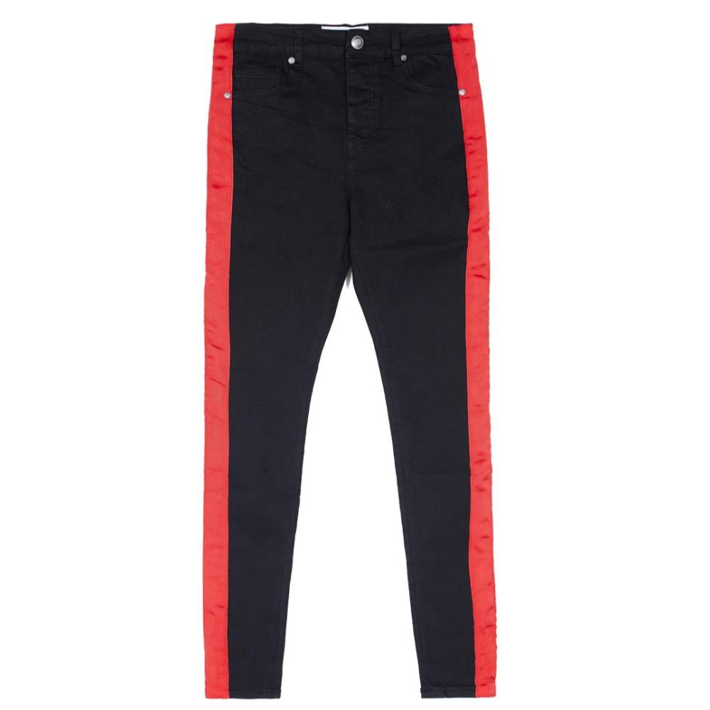 Sixth June - Jean bande satin rouge Sixth June noir