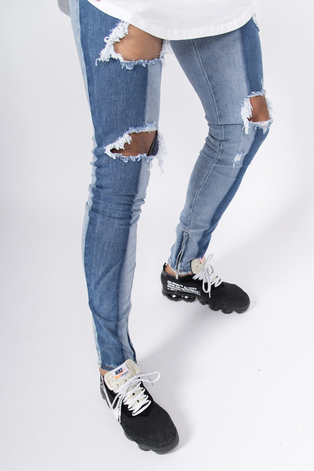 Sixth June - Jean bicolore destroy bleu