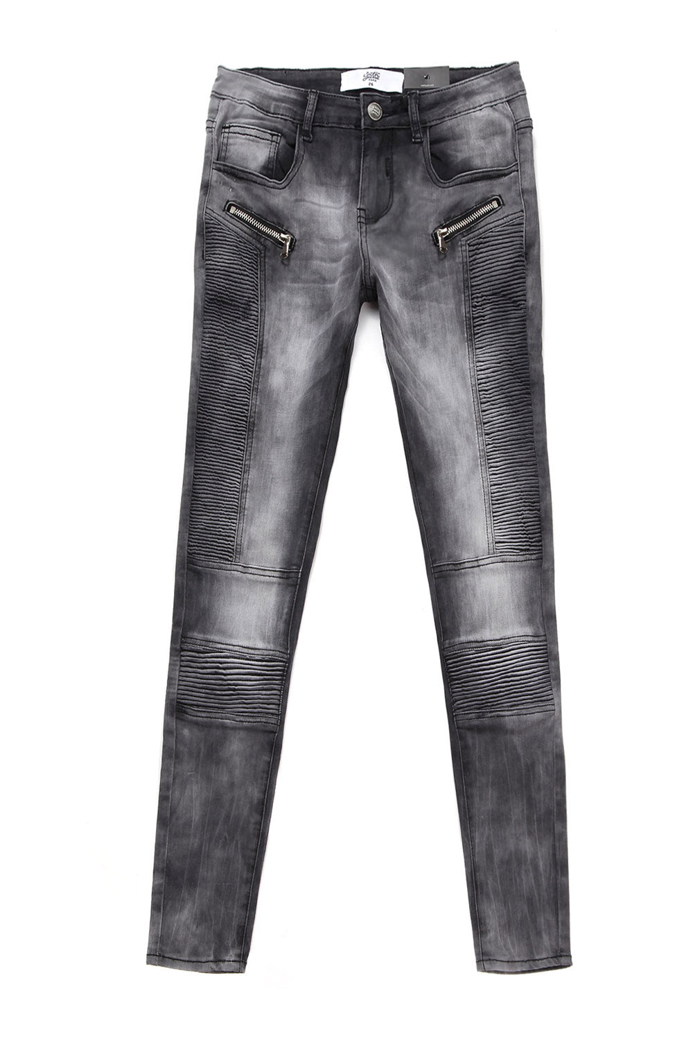 Sixth June - Jean biker Femme delavé gris W1965HDE