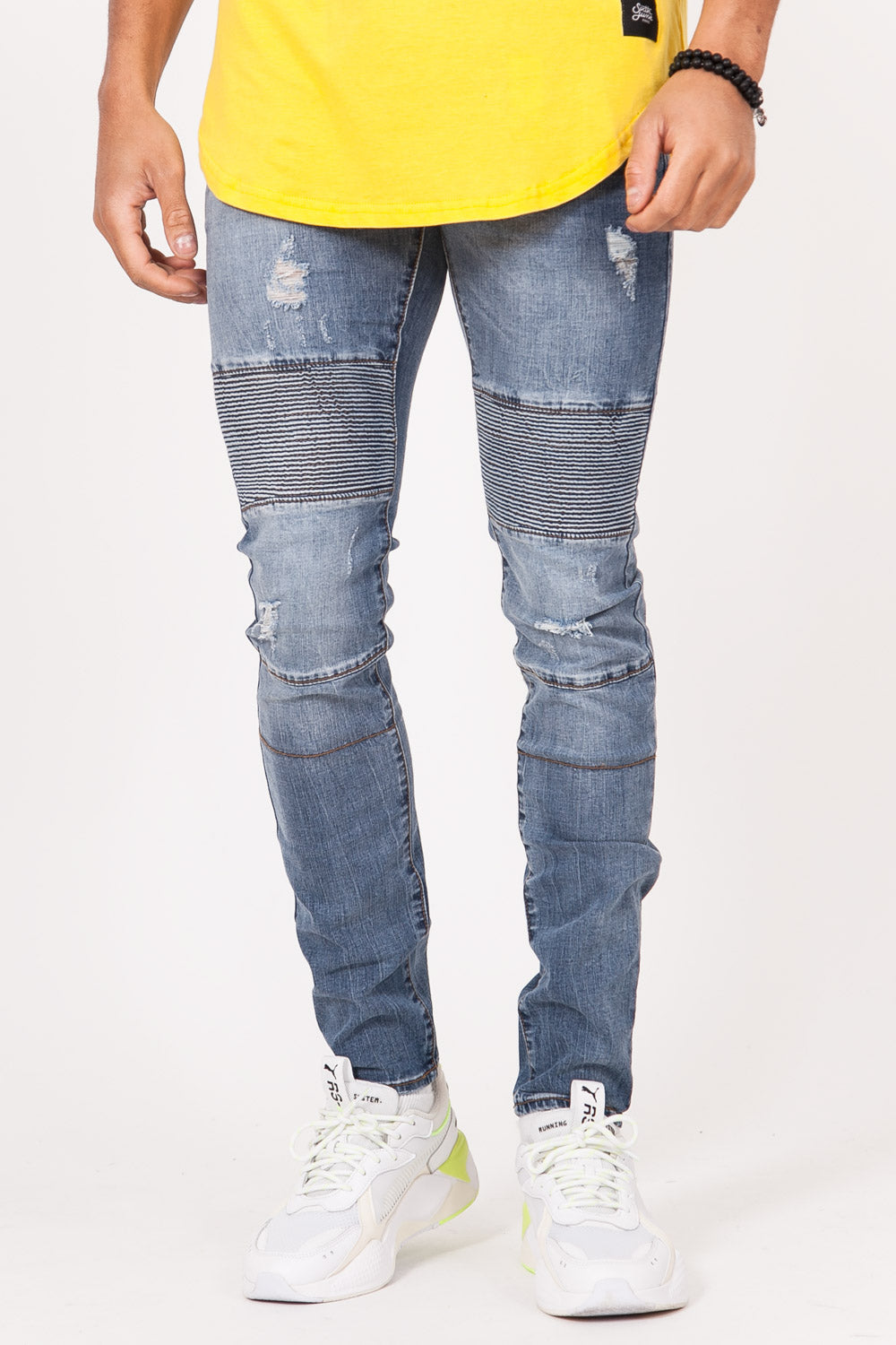 Sixth June - Jean biker délavé brut 1773H