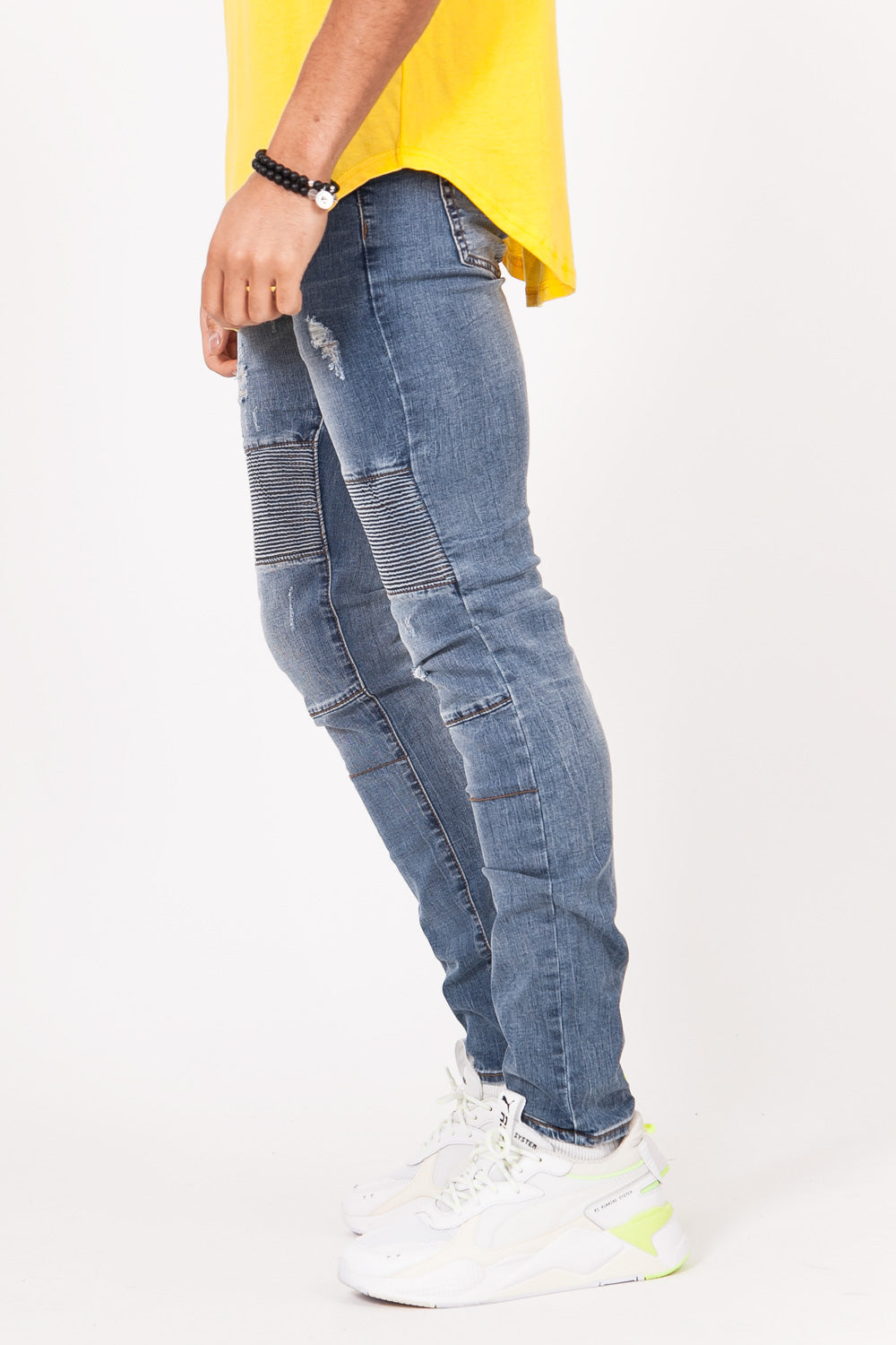 Sixth June - Jean biker délavé brut 1773H