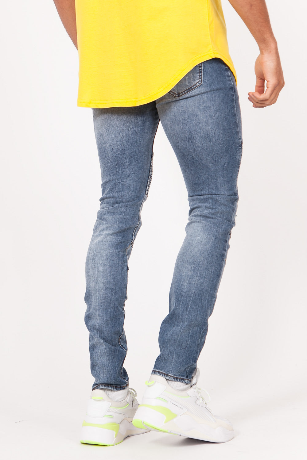 Sixth June - Jean biker délavé brut 1773H