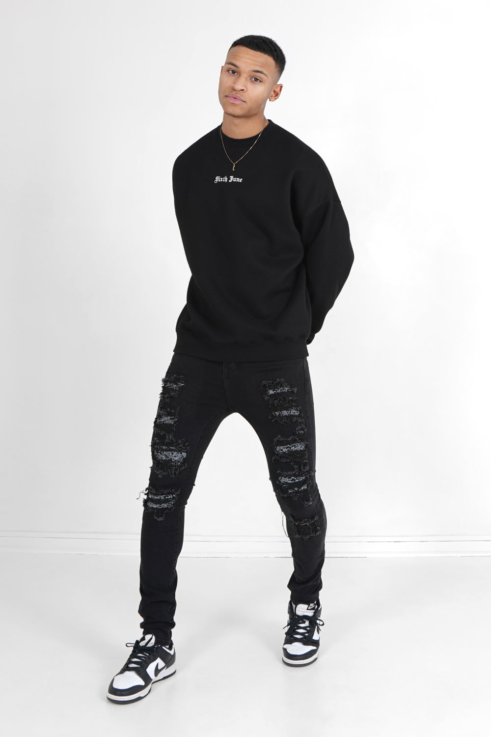 Sixth June - Jean empiècements bandana Noir