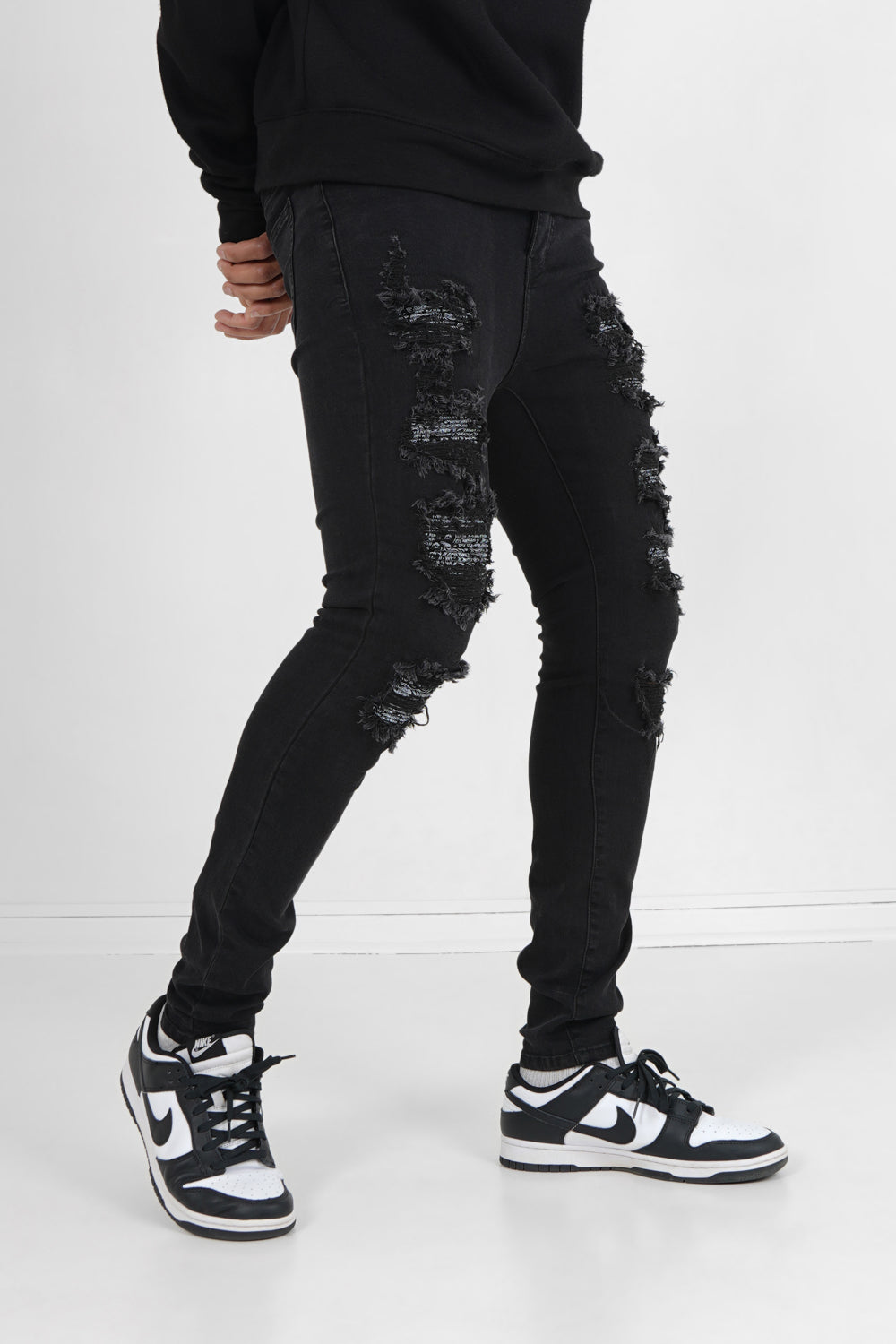 Sixth June - Jean empiècements bandana Noir