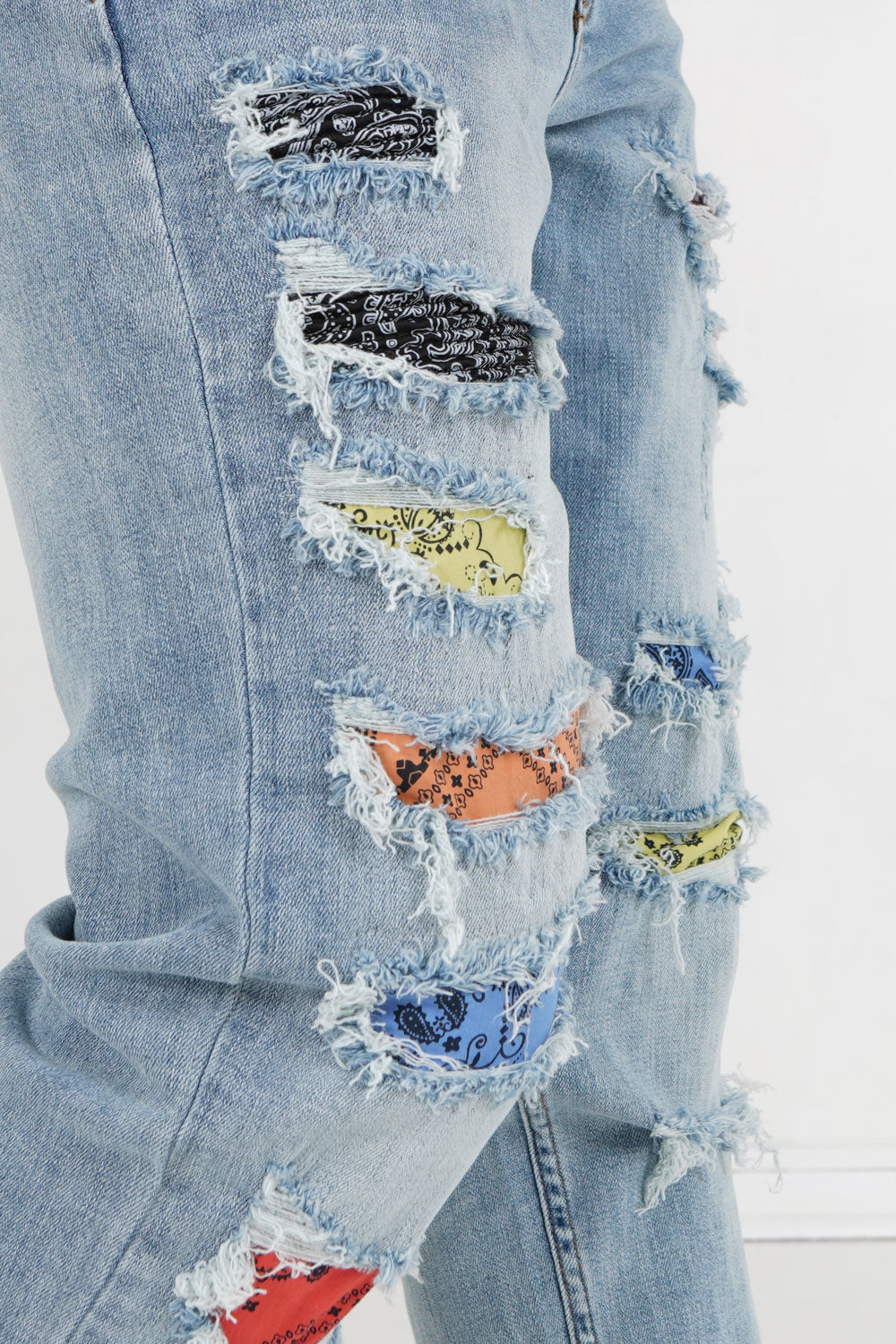 Sixth June - Jean empiècements bandana Bleu