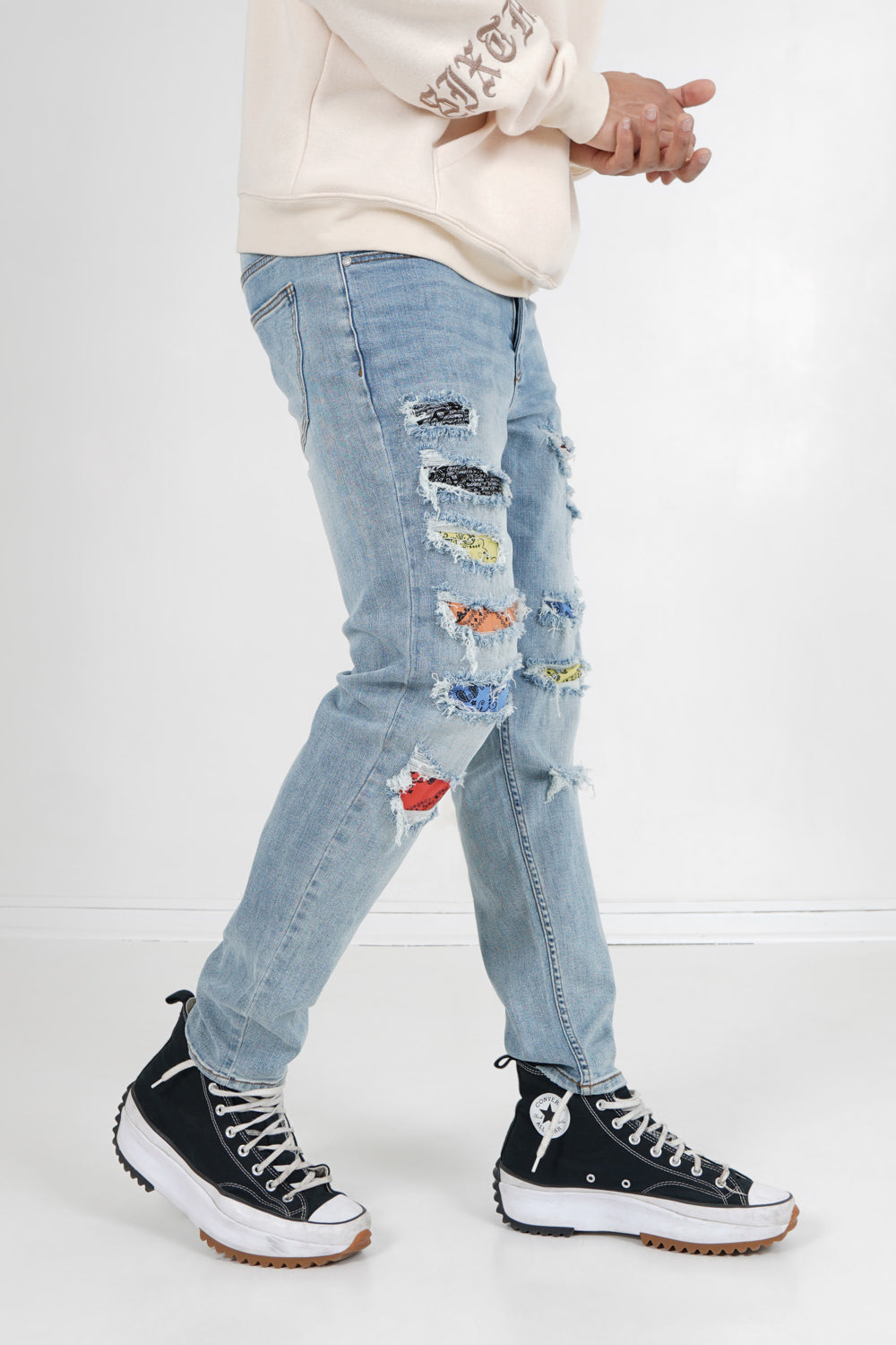 Sixth June - Jean empiècements bandana Bleu