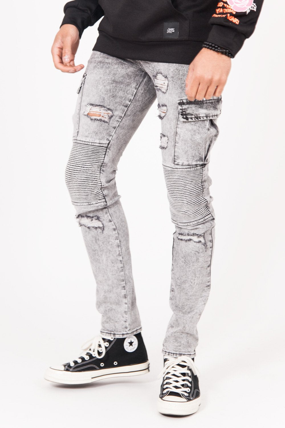 Jean Cargo Biker Grey M2433Hde