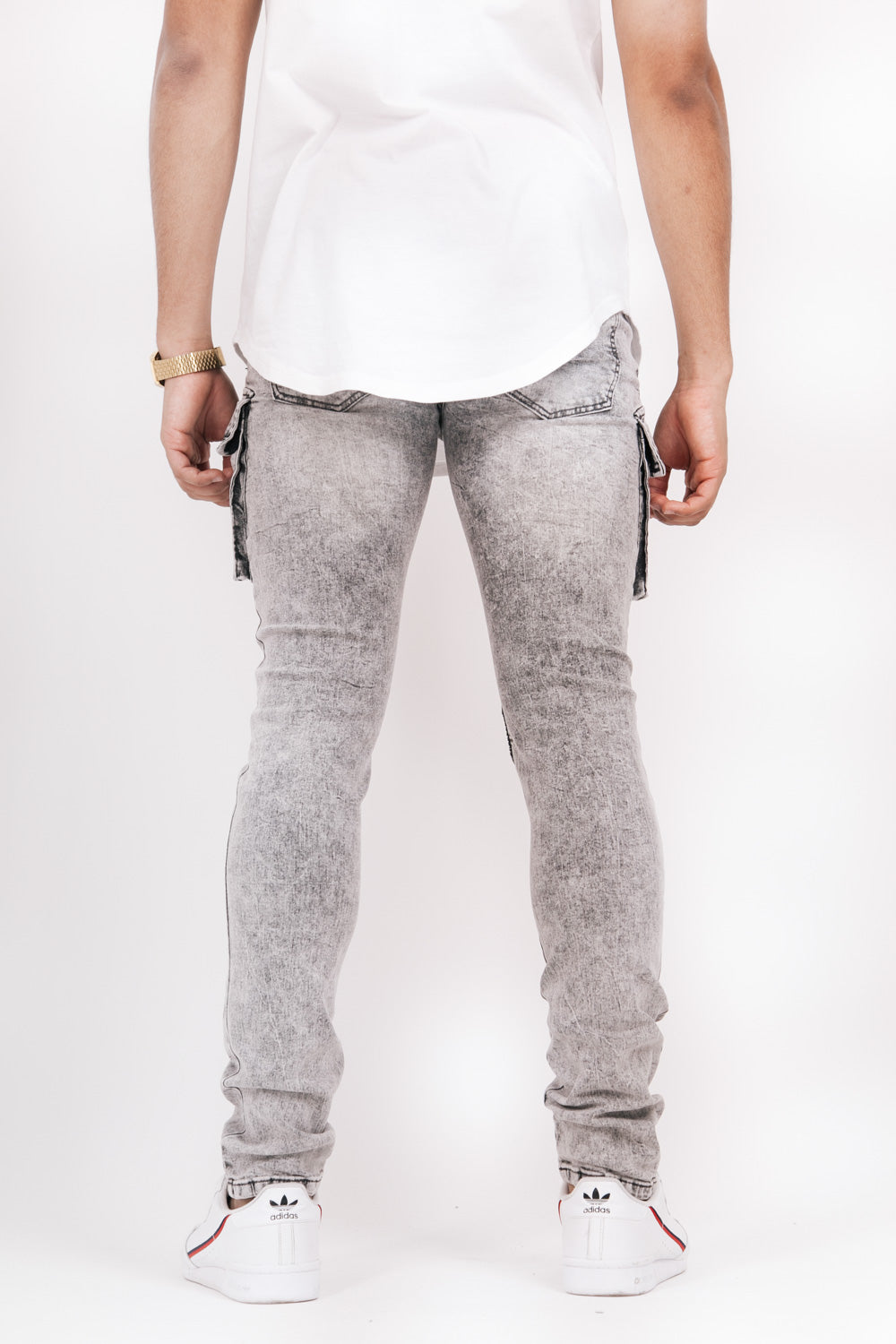 Sixth June - Denim biker cargo pockets grey