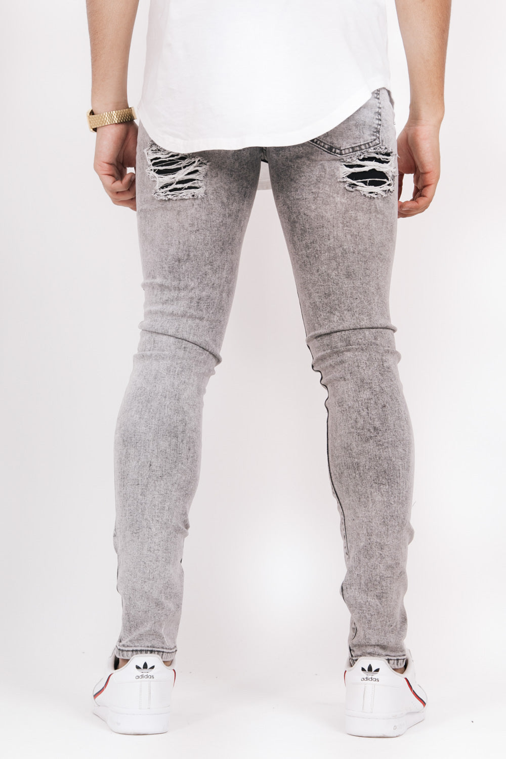 Sixth June - Denim destroyed inside patches grey M2465HDE