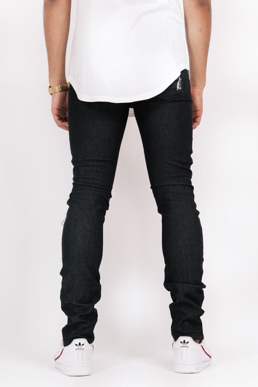 Sixth June - Jean déchiré coutures noir gris