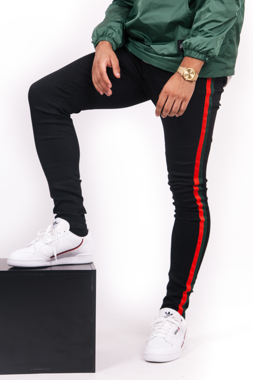 Sixth June - Jean bande rouge vert noir