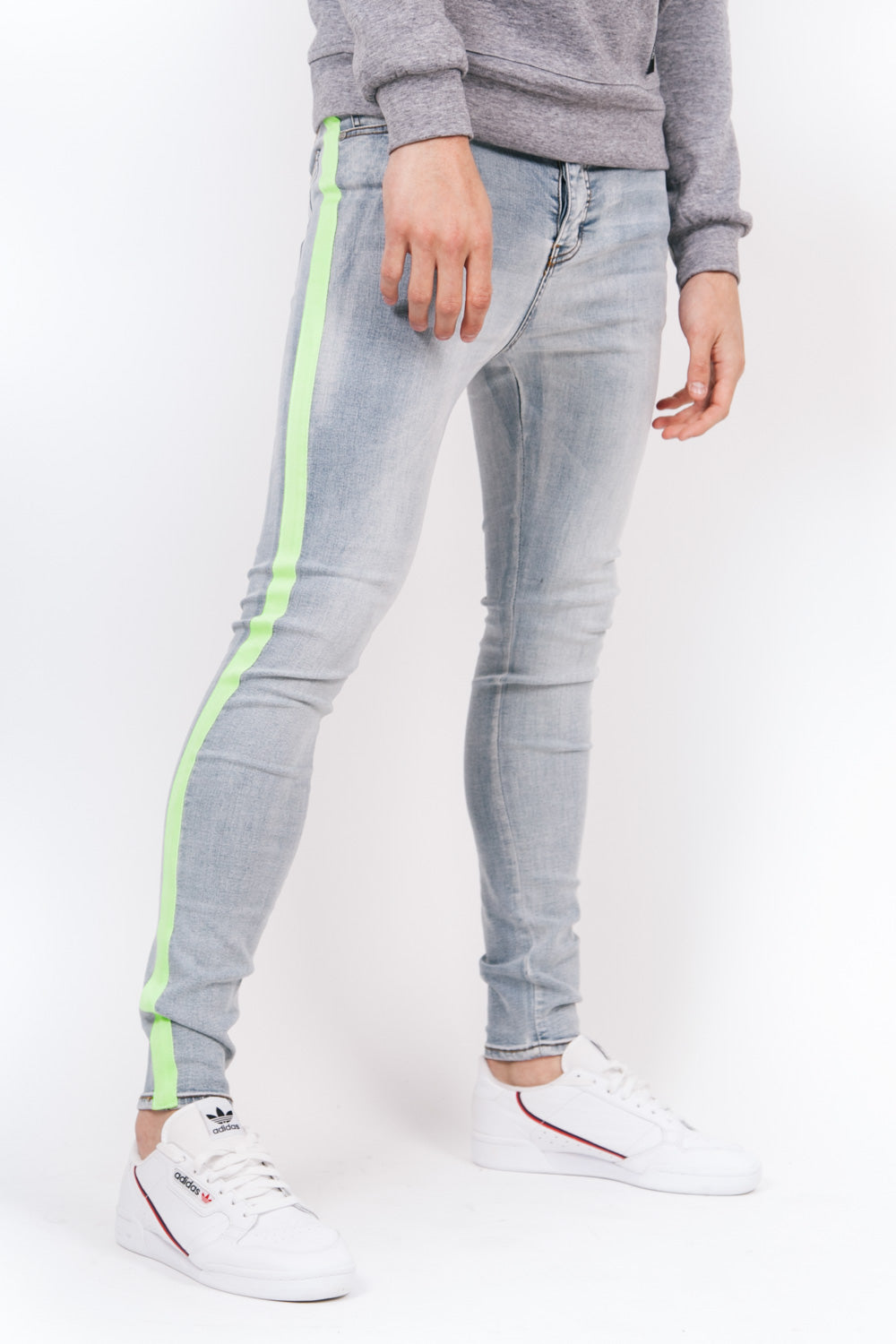 Sixth June - Jean bande fluo bleu vert