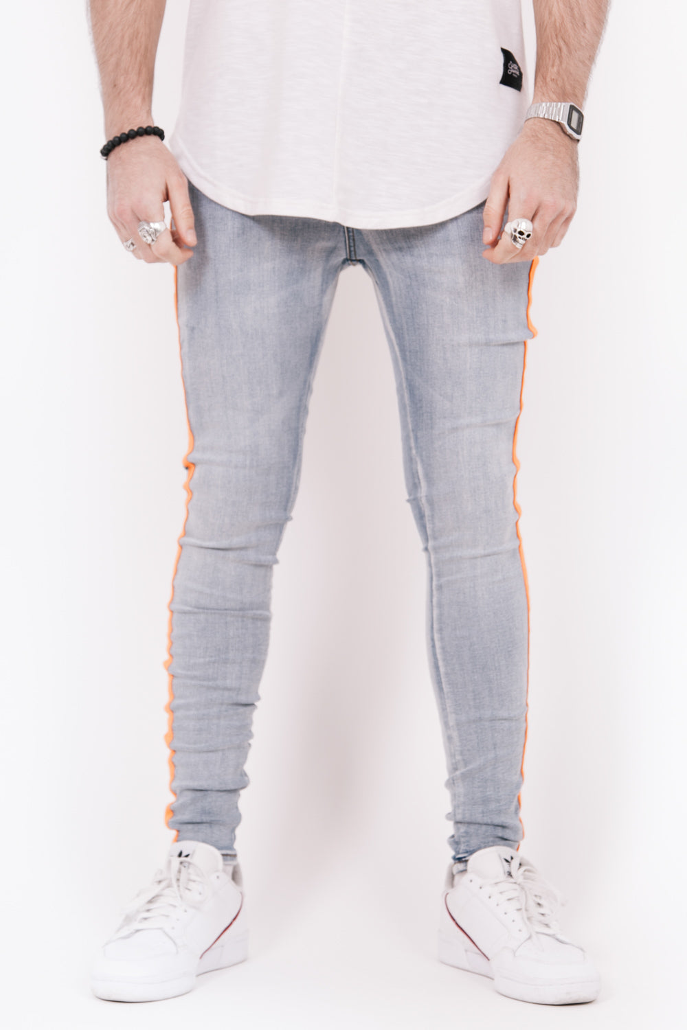 Sixth June - Jean bande fluo bleu orange