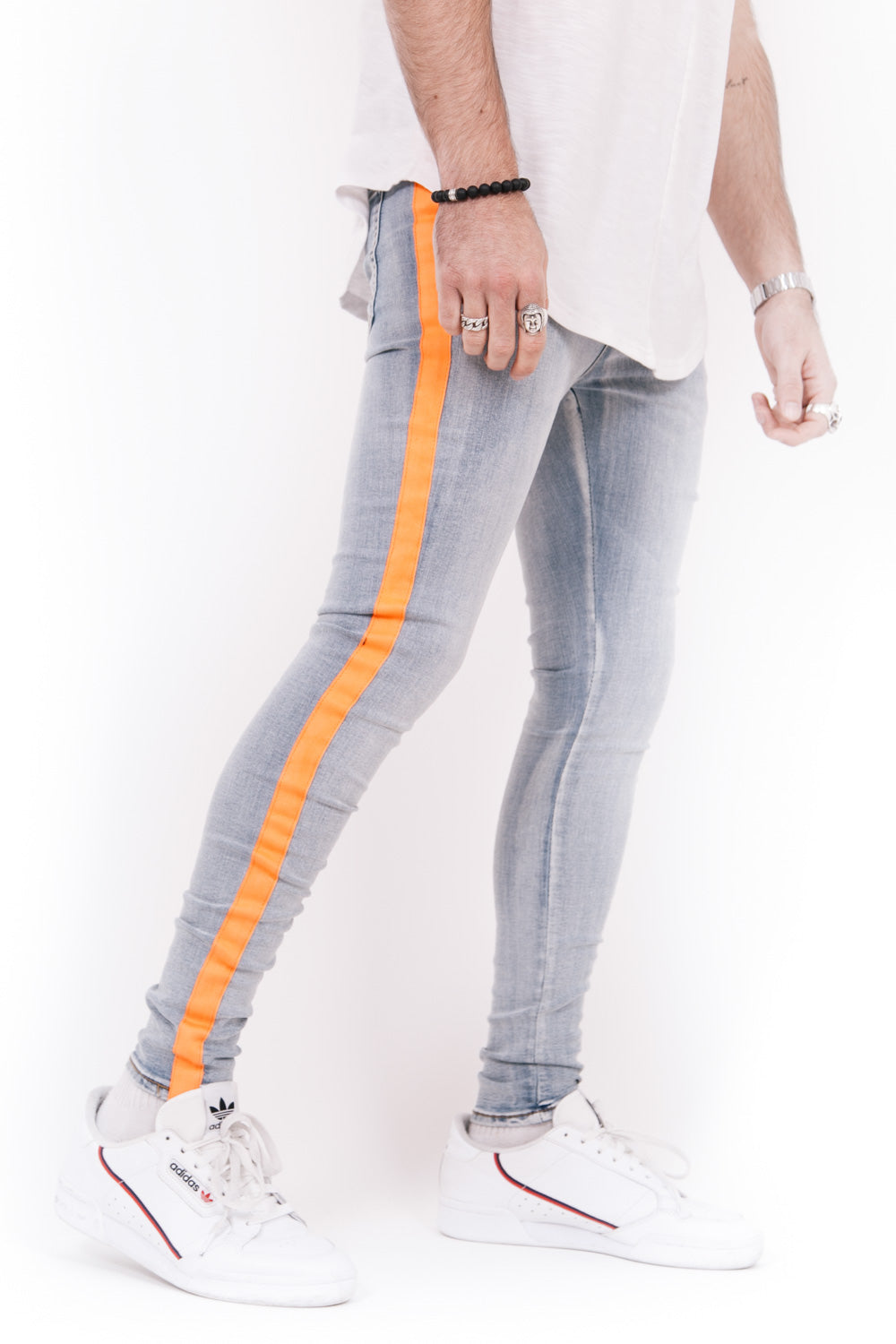 Sixth June - Jean bande fluo bleu orange