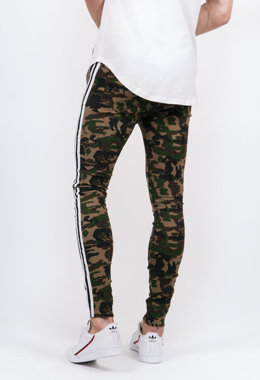 Sixth June - Jean bandes bicolores camouflage vert